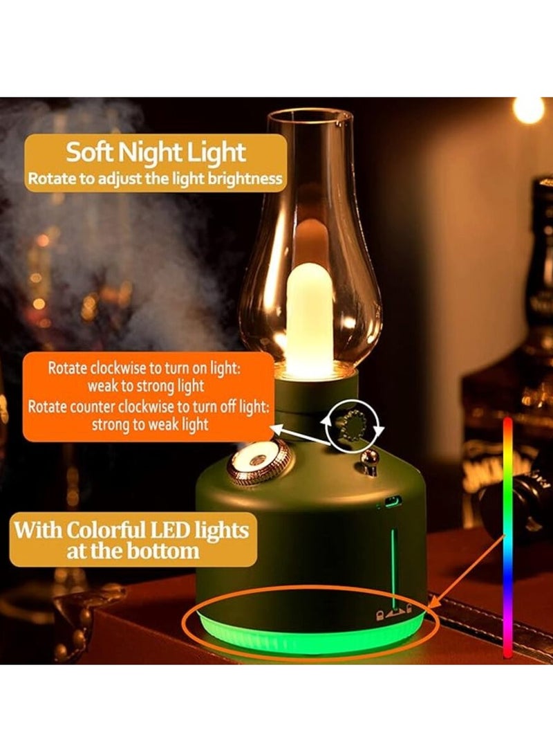 Humidifiers for Bedroom, Vintage Oil Table Lamp with Aromatherapy Essential Oil Diffuser 280ML Humidifier Desk Bedside Sleep Relax for Outdoor  Living Room Home Decoration Office (White)  - Image 3