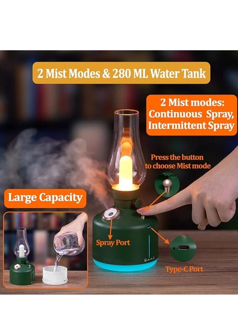 Humidifiers for Bedroom, Vintage Oil Table Lamp with Aromatherapy Essential Oil Diffuser 280ML Humidifier Desk Bedside Sleep Relax for Outdoor  Living Room Home Decoration Office (White)  - Image 4
