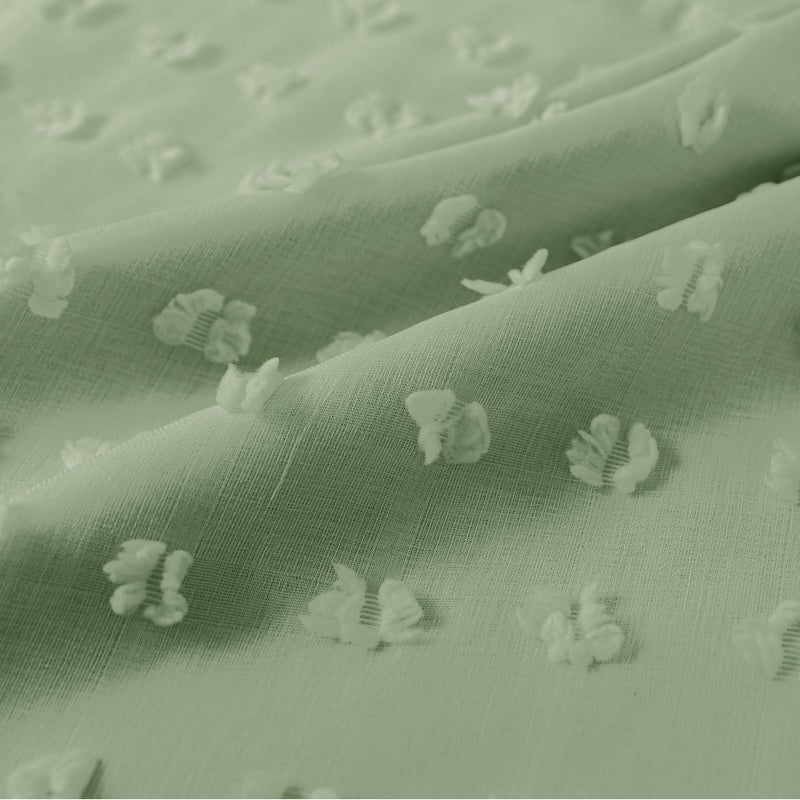 Lino Rosa Sage Green Back Tab Pom Pom Curtains for Girls Room Bedroom Nursery Living Room Blackout Curtains Double Layer,96 Inch Length - Image 5