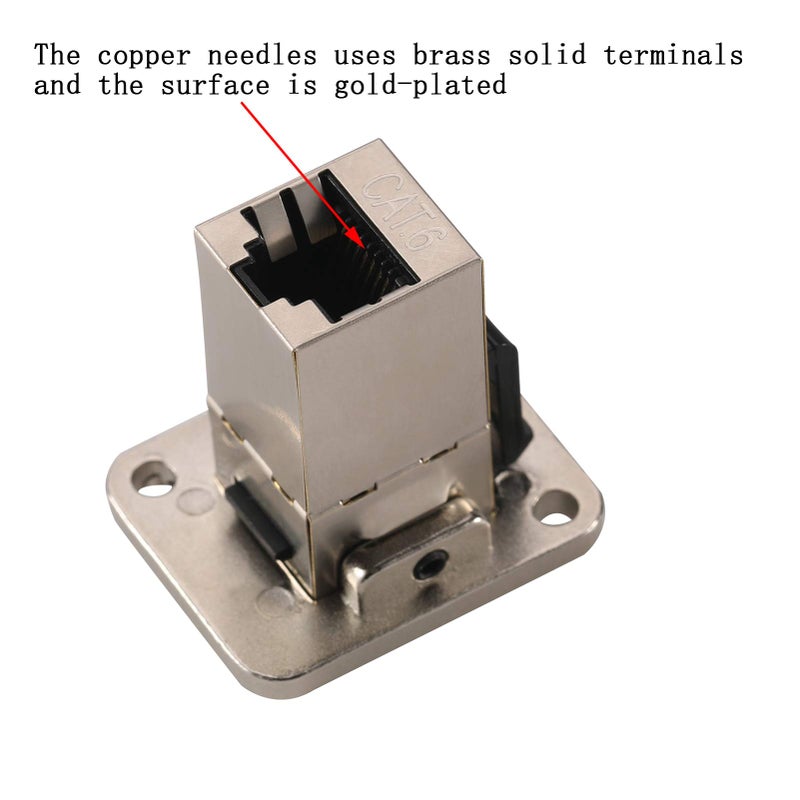ANMBEST 5PCS Panel Mounting RJ45 Cat5/5e/6 8P8C Ethernet LAN Cable Connector Zinc Alloy Housing Double Head Coupler Adapter Female to Female - Image 3