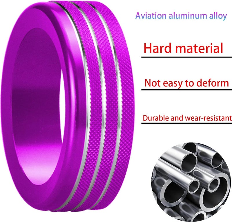 HDUFC For Toyota Tacoma 2024 2025/4Runner/4Runner Hybrid 2025 One Touch Start, Screen Center Console Button Knob Cover Ring Air Conditioner AC Switch Audio Aluminum Alloy Parts 6pcs (14-inch screen, purple) - Image 4