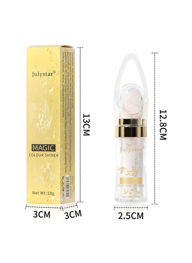 Julystar - Highlighter Powder Stick High Gloss Fairy Patting Powder Makeup Body Glitter Shimmer Powder Stick Sparkle Loose powder Brighten Face Body Lips Eyes Cosmetic Shimming Powder(Fairy Pink) - Image 1