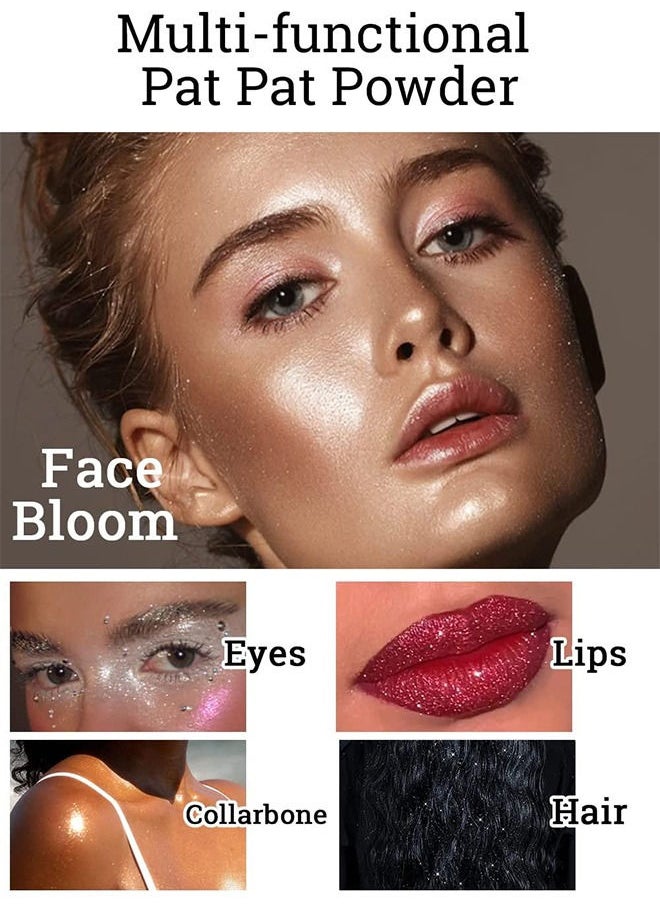 Julystar - Highlighter Powder Stick High Gloss Fairy Patting Powder Makeup Body Glitter Shimmer Powder Stick Sparkle Loose powder Brighten Face Body Lips Eyes Cosmetic Shimming Powder(Fairy Pink) - Image 1