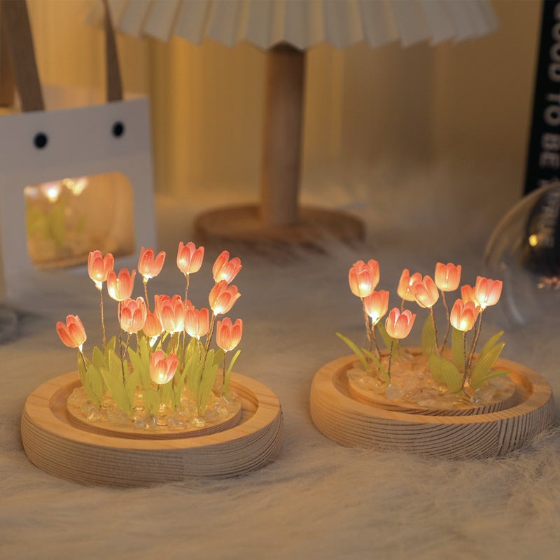 Tulip Night Light Handmade Diy Material Kit Creative Desktop Atmosphere Lamp Ornament Birthday Gift For Girls And Best Friends - Image 4