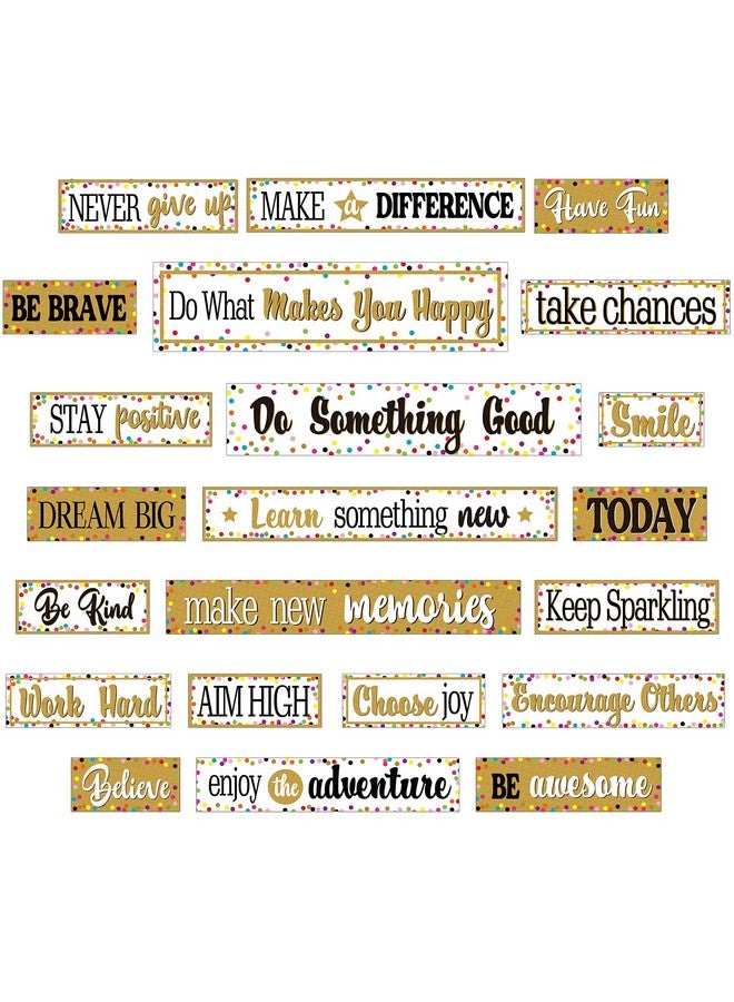 Tenare 22 Pieces Motivational Gallery Bulletin Board Decorations, Confetti Shine Growth Positive Sayings Bulletin Board Borders For Classroom School Home Sweet Elementary Bulletin Wall Decoration - Image 1