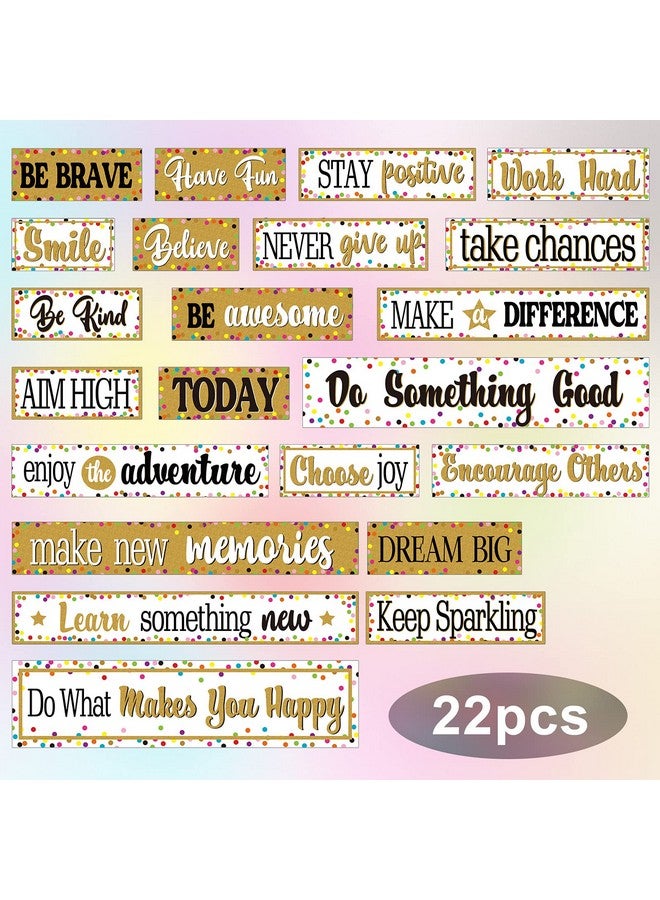 Tenare 22 Pieces Motivational Gallery Bulletin Board Decorations, Confetti Shine Growth Positive Sayings Bulletin Board Borders For Classroom School Home Sweet Elementary Bulletin Wall Decoration - Image 3