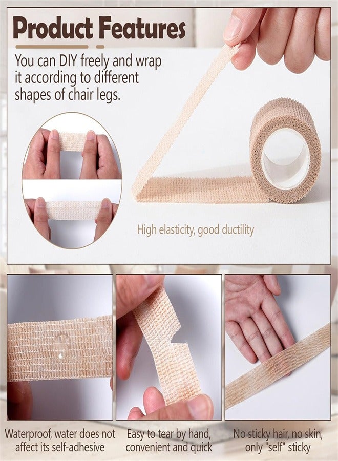 Chair Leg Floor Protector Tape, 10 Pack Self Adhesive Anti Slip Furniture Pads Non Slip Furniture Leg Pads Tape,Noise Reduction No Scratches, Suitable for Any Chair Leg Shapes - Image 3