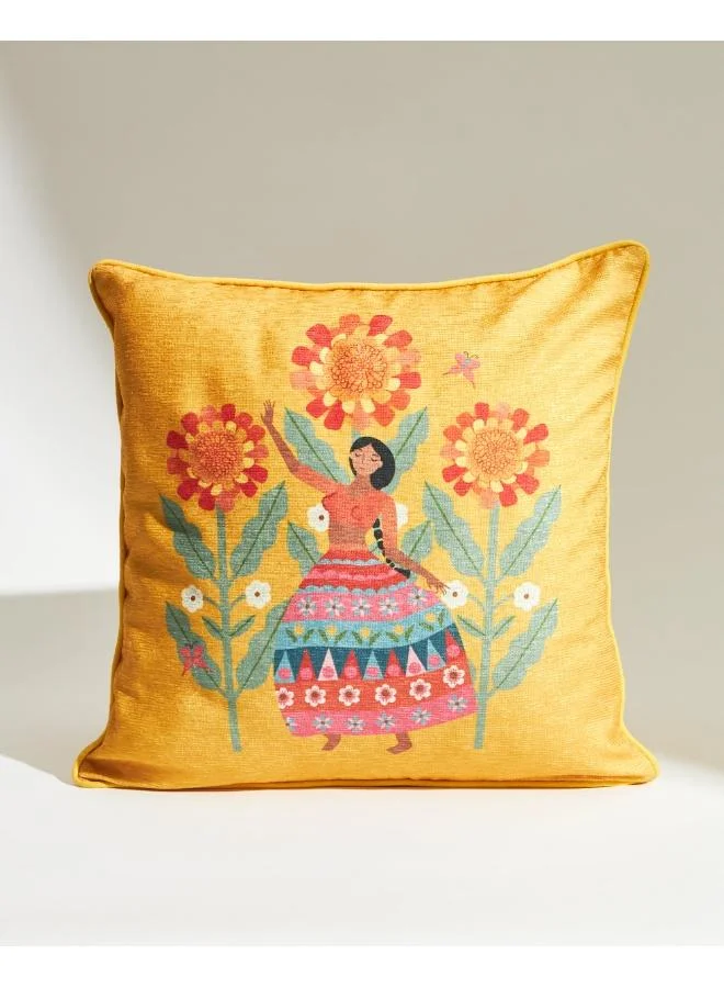 Chumbak Marigold Lady Cushion Cover Set 16" - Set of 3