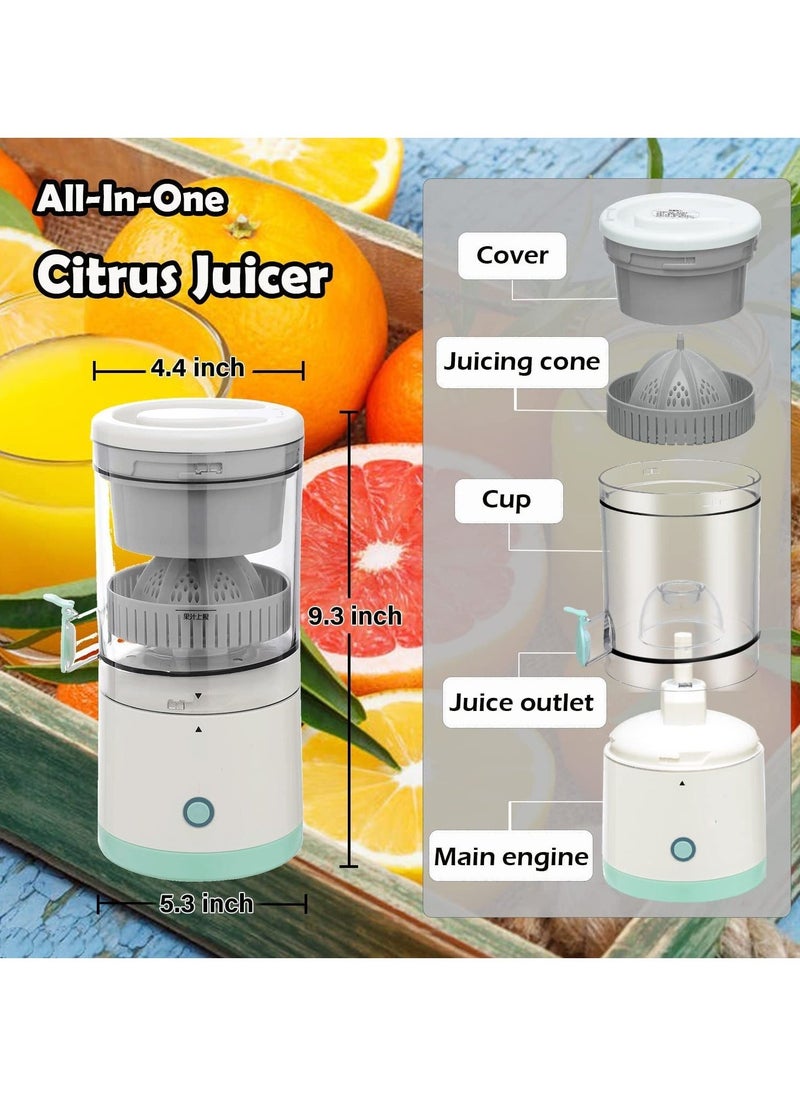 ELTRAZONE Portable Electric Citrus Juicer, Automatic Household Electric Juicer, Portable Rechargeable Juicer, Orange Juice Squeezer, Rechargeable Juicer Machine with USB, for Orange, Lemon, Grapefruit - Image 1