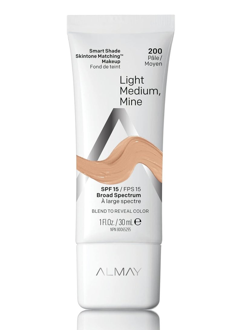 Almay Almay Skintone Matching Foundation, Smart Shade Face Makeup, Hypoallergenic, Oil Free-Fragrance Free, Dermatologist Tested with SPF 15, Light, Medium Mine, 1 Oz - Image 1