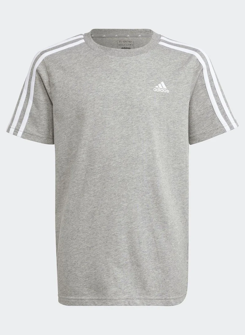 Adidas U 3S Tee Grey Training T-Shirts 7-8Y