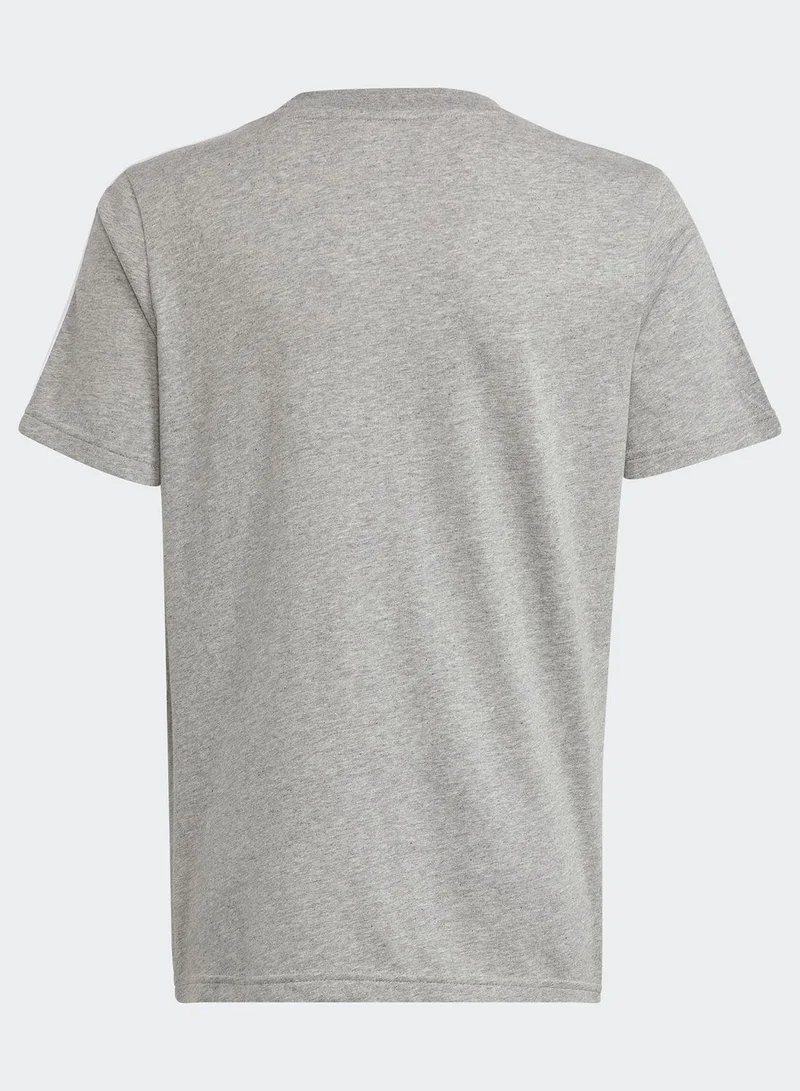 Adidas U 3S Tee Grey Training T-Shirts 7-8Y