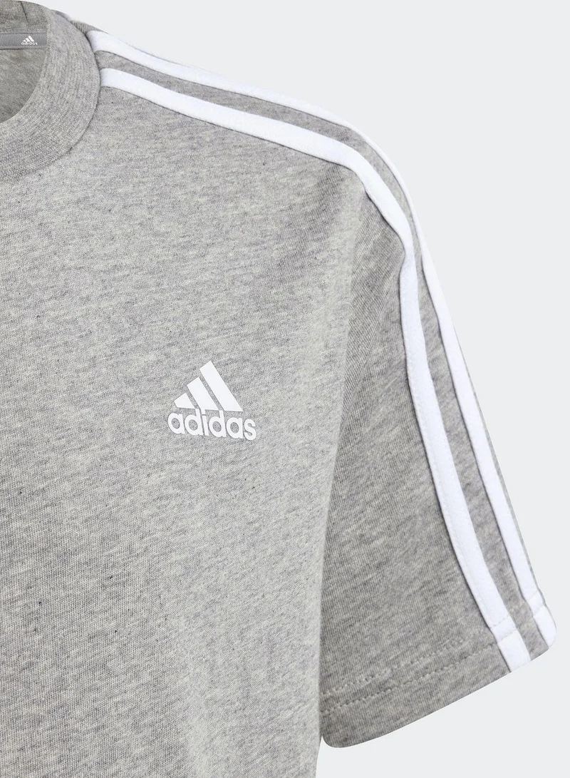 Adidas U 3S Tee Grey Training T-Shirts 7-8Y