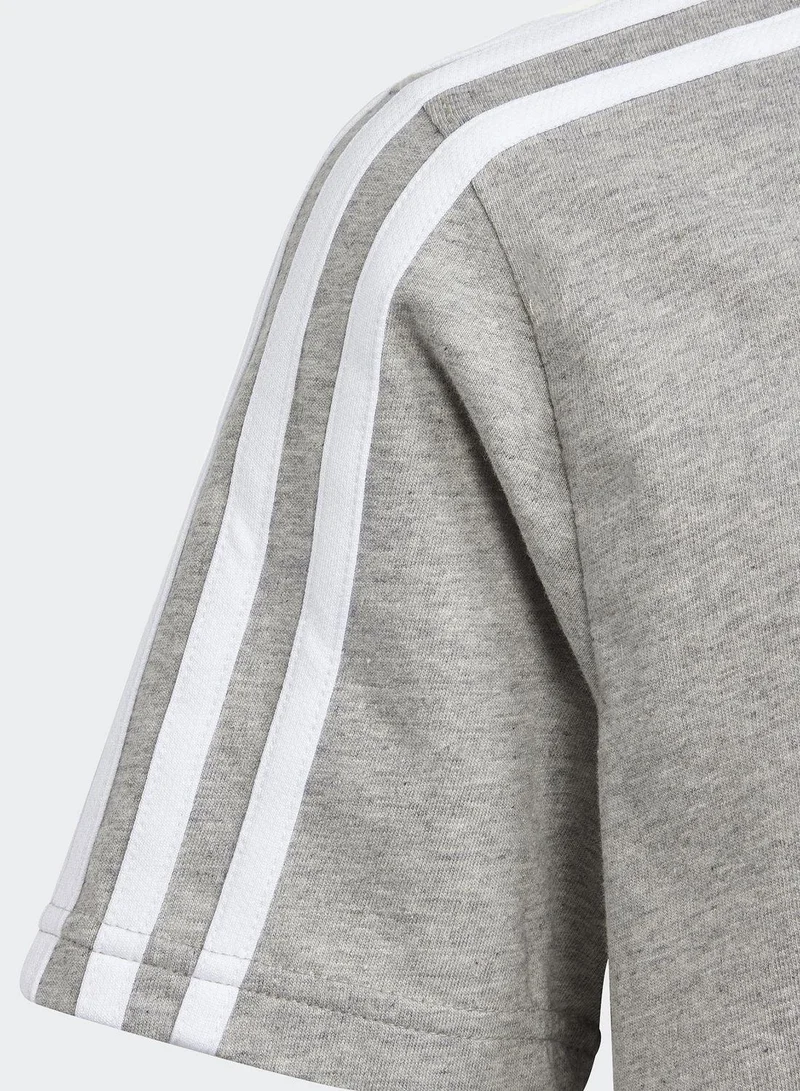 Adidas U 3S Tee Grey Training T-Shirts 7-8Y
