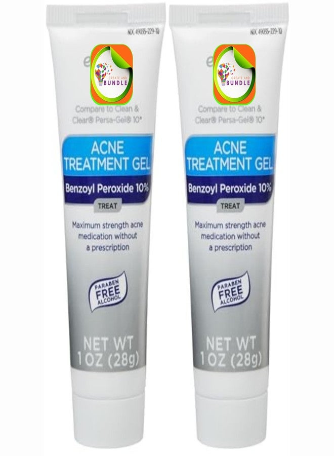 Create and Bundle Equate 2-Pack 10% Benzoyl Peroxide Acne Treatment Gel - Powerful Skincare Combo for Clear, Radiant, and Acne-Free Skin + Create Sticker - Image 1