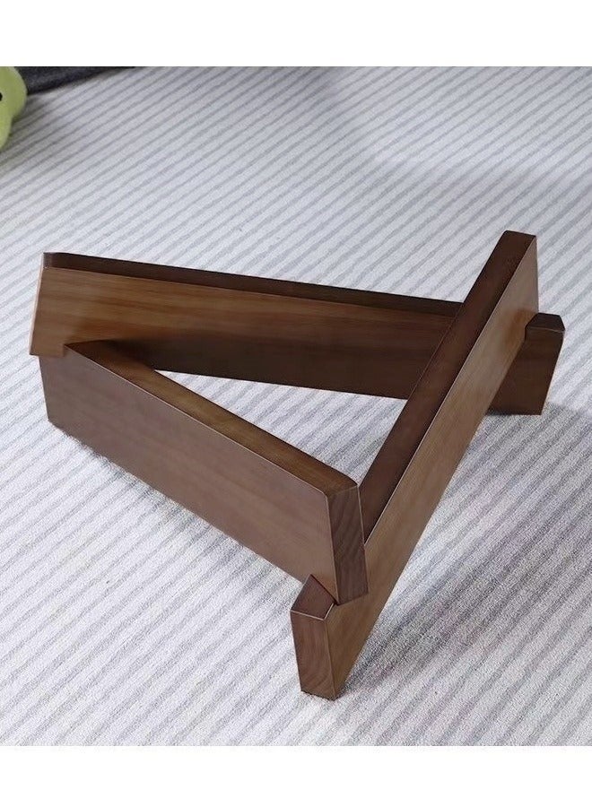 فاشون هوم 1-قطعة جولة طاولة القهوة الزجاج الأعلى غير النظامية الخشب قاعدة هندسية أريكة الجانب نهاية الجدول لغرفة المعيشة مكتب غرفة نوم 80x30 سم - Image 5