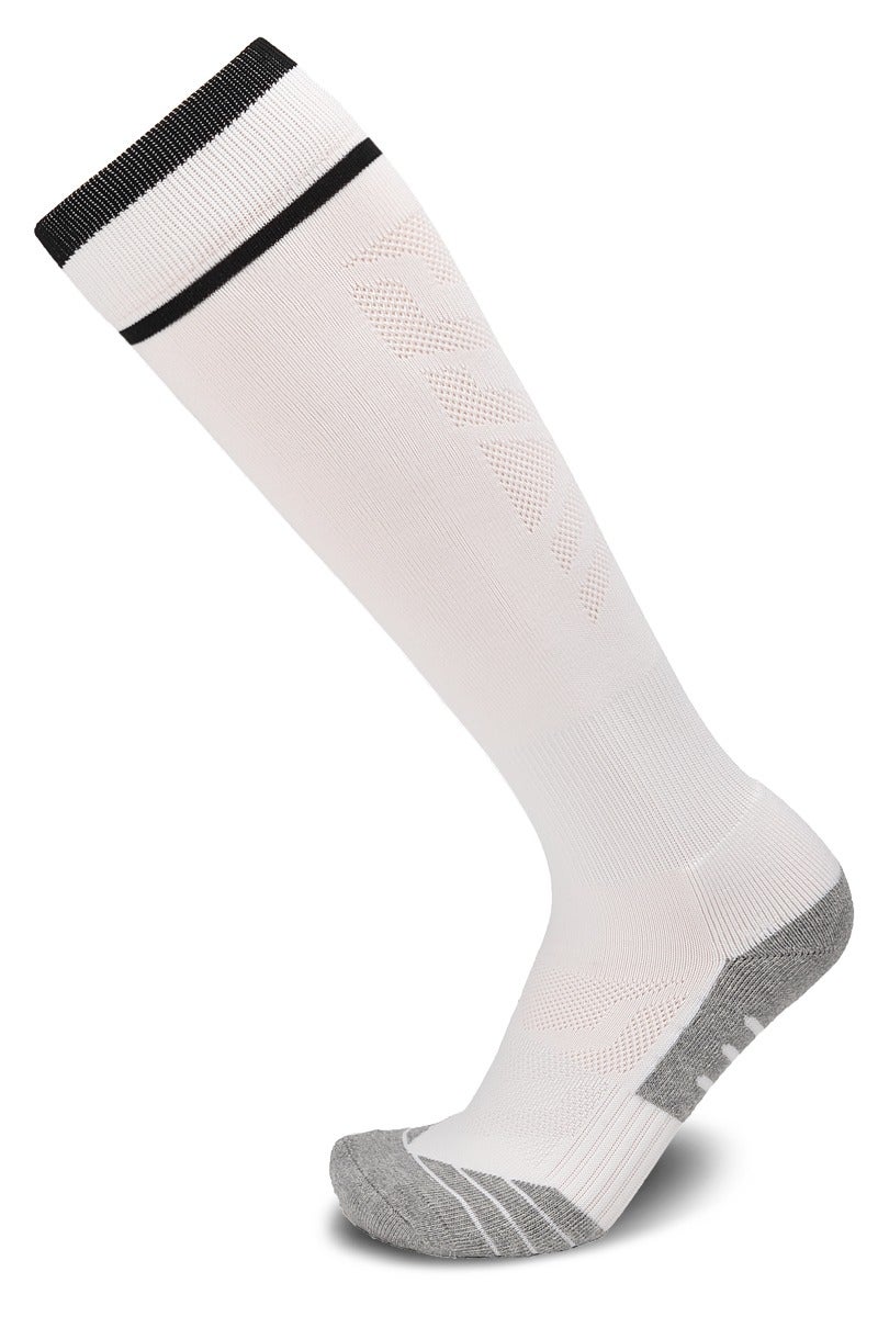 جناح السماء جوارب كرة قدم طويلة حتى الركبة للرجال والنساء، جوارب رياضية مبطنة، جوارب كرة قدم رياضية للجنسين، للبالغين، لون أبيض، زوج واحد - Image 1