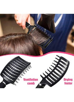 Patelai 4 Pieces Detangling Massage Hair Brushes Curved Vent Hair Brushes Vented Styling Hair Comb Barber Hairdressing Styling Tools For Women Girls Hair Styling 4 Colors  - Image 3