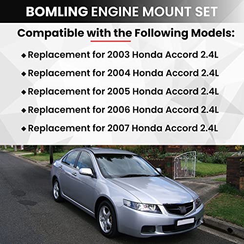 BOMLING BOMGLING 6PCS Engine Motor Mount Set Compatible with Honda Accord 2003-2007 2.4L Auto Transmission Motor Mount Replace A4526HY A4517 A4516 A4510 A4509 A4542 - Image 2