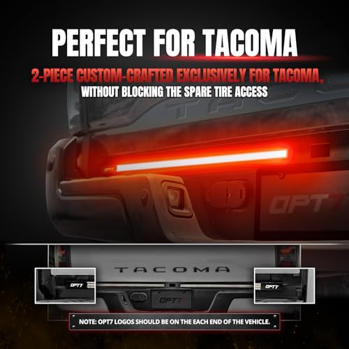 OPT7 شريط إضاءة خلفي LED ثلاثي الصفوف من OPT7 Redline لسيارة تاكومّا مع إشارة انعطاف حمراء متسلسلة مقاوم للعوامل الجوية مصنوع من الألمنيوم الصلب متوافق مع شاحنة تاكومّا الجيل 2 و 3 من 2005 إلى 2023 - Image 3