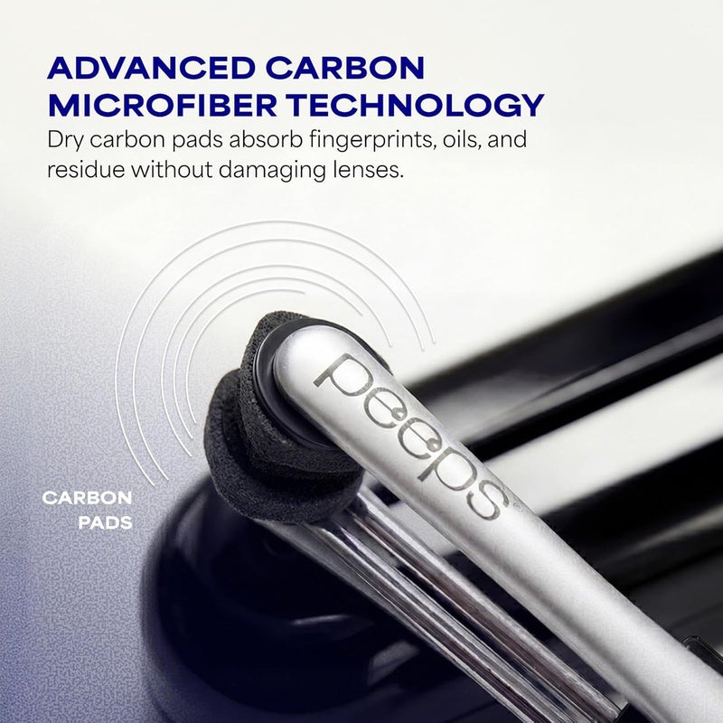 Peeps CarbonKlean Eyeglass Lens Cleaner - Efficient and Durable Carbon Microfiber Technology - Exclusively Used by NASA - 500 Uses (Electroplated Silver) - Image 3