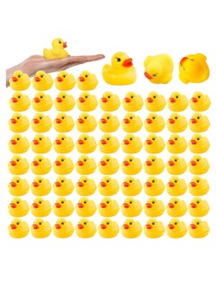 GUDOO 60 Pieces Bath Toy MINI Rubber Ducks Little Rubber Ducks for Baby Shower Squeak Fun Bath Toy Float Decorations  - Image 1