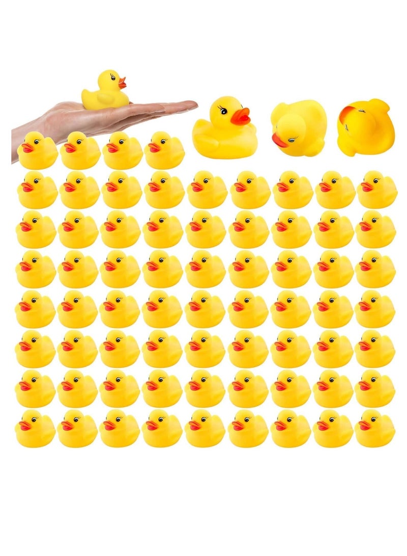 GUDOO 60 Pieces Bath Toy MINI Rubber Ducks Little Rubber Ducks for Baby Shower Squeak Fun Bath Toy Float Decorations  - Image 1