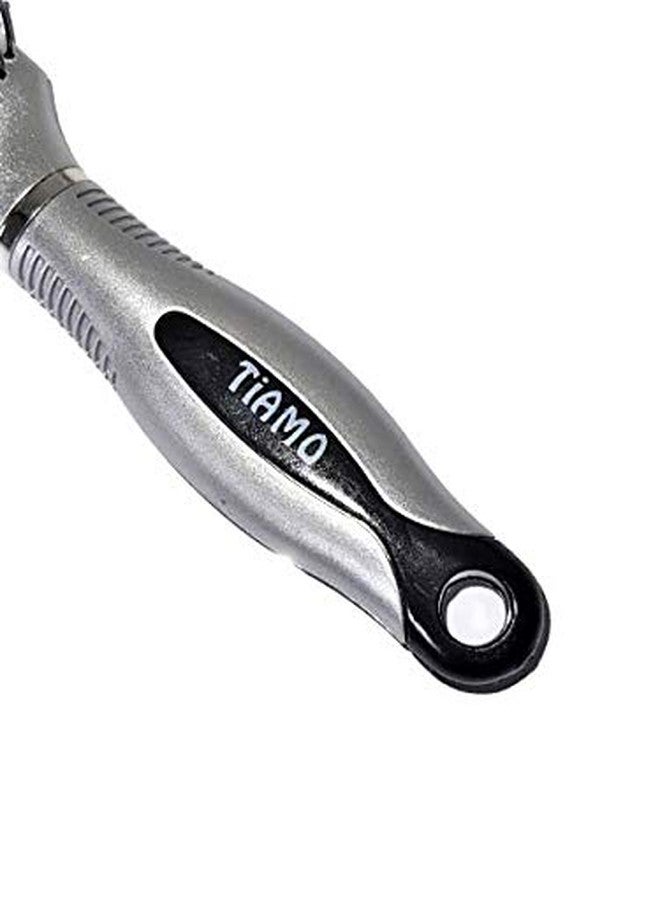 Tiamo Plastic Silver Hairbrush for daily use - Image 5