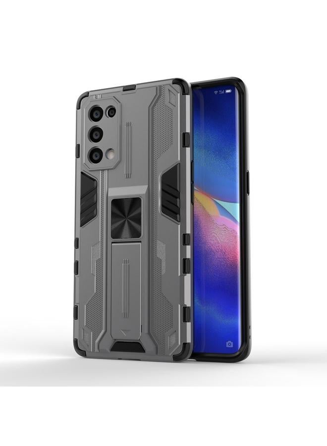 S-TOP Case For OPPO Reno5 Pro 5G Supersonic PC + TPU Shock-proof Protective Case with Holder - Image 1