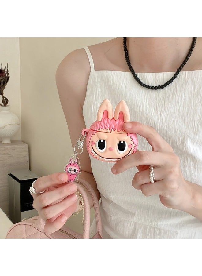 Generic - Flying Little Girl LABUBU Rab Pendant For Apple Airpods3 Headset Case Headset Headset 2pro/1-Color:Three-dimensional Silicone Earphone Set-pink Cloth-Applicable Model:For Apple AirPods Pro 2nd Generation - Image 1