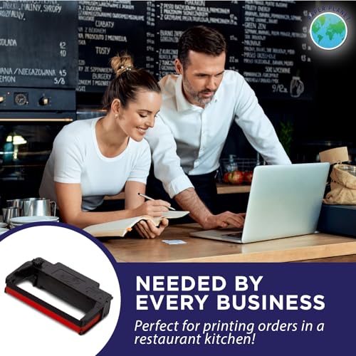 PaperPlanet Red and Black Ink Printer Ribbons for Toast Kitchen Printer by Paper Planet | 12 Ribbons | TKP300 SNBC BTP-M300 - Image 5