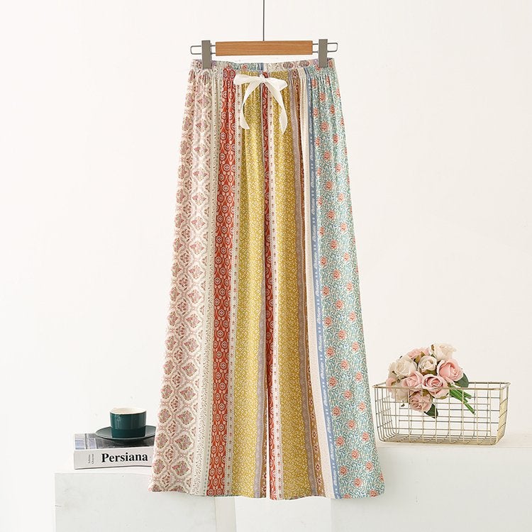 Summer Cotton Womens Casual Pants 2024 K06-National Wind - Image 1