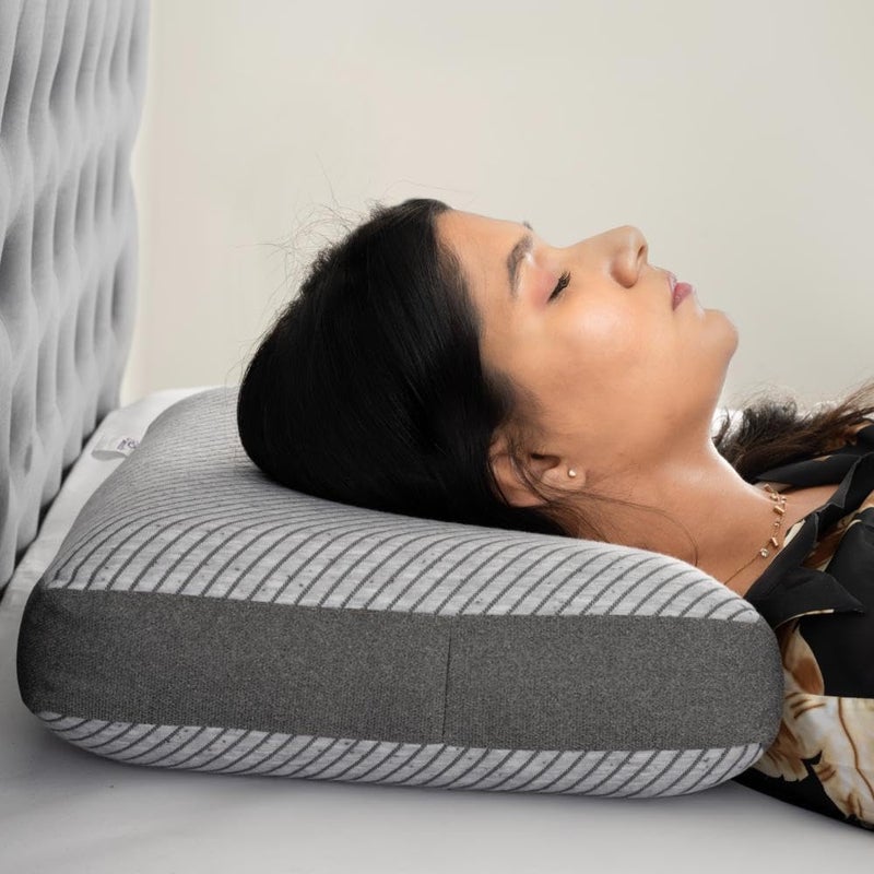 Wakefit Memory Foam Pillow 1 Year Warranty Orthopedic Pillows for Neck Pain Pillow Memory Foam Memory Pillow for Sleeping Memory Foam Pillows 21 x 15 x 5 Inch Set of 2 Light Grey - Image 3