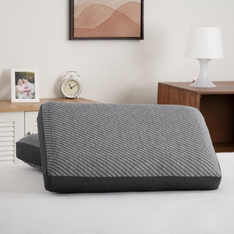 Wakefit Memory Foam Pillow 1 Year Warranty Orthopedic Pillows for Neck Pain Pillow Memory Foam Memory Pillow for Sleeping Memory Foam Pillows 21 x 15 x 5 Inch Set of 2 Light Grey - Image 4