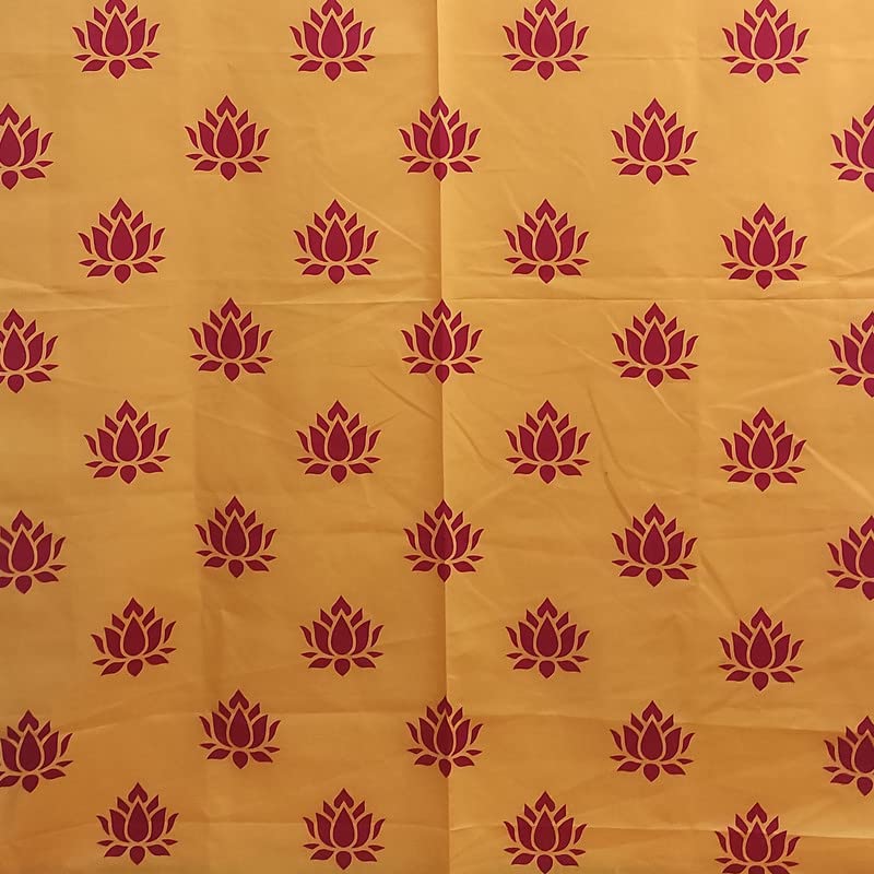 ZESTENTER ZestEnter Lotus Backdrop Curtain for Decoration Backdrop Cloth for Pooja Decoration 152 244 cm Yellow  - Image 1