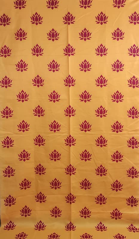 ZESTENTER ZestEnter Lotus Backdrop Curtain for Decoration Backdrop Cloth for Pooja Decoration 152 244 cm Yellow  - Image 2