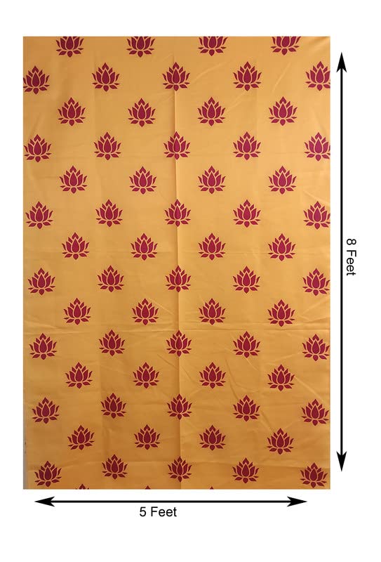 ZESTENTER ZestEnter Lotus Backdrop Curtain for Decoration Backdrop Cloth for Pooja Decoration 152 244 cm Yellow  - Image 3