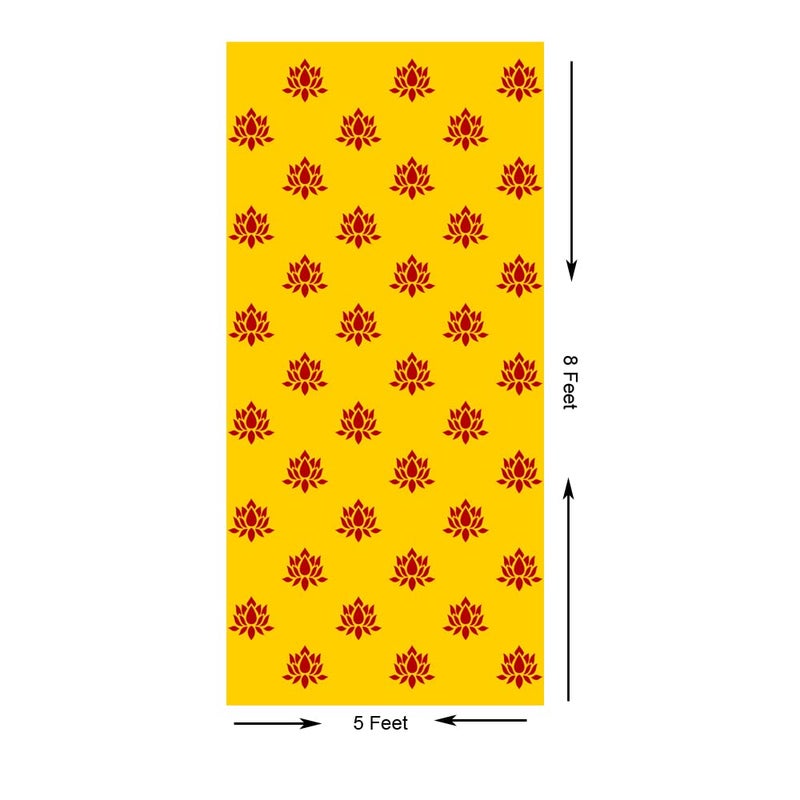 ZESTENTER ZestEnter Lotus Backdrop Curtain for Decoration Backdrop Cloth for Pooja Decoration 152 244 cm Yellow  - Image 4