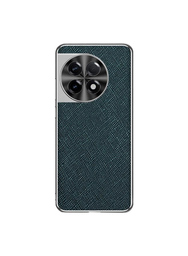 S-TOP Case For OnePlus Ace 2 Silver Edge Cross Texture PU Leather Phone Case - Image 1