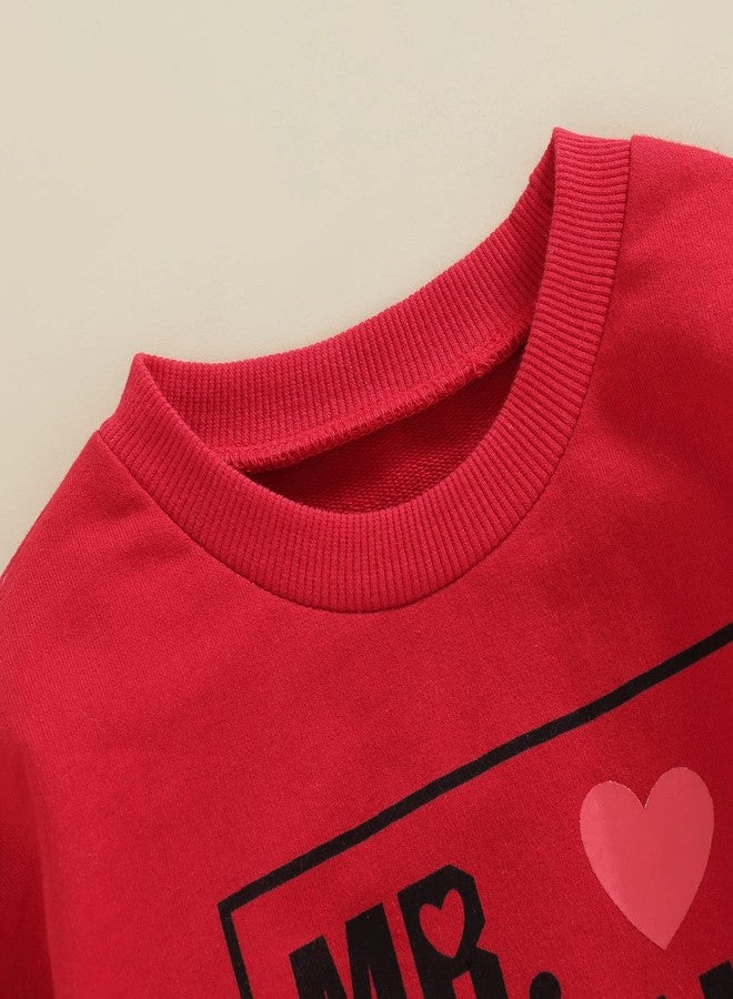 JLKGICF Toddler Baby Girl Boy Valentines Day Outfits MR. Steal Your Heart Sweatshirt Pullover Top Spring Valentines Clothes(Mr. Steal Your Heart Red, 2-3T) - Image 3