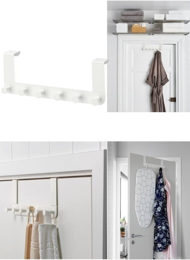 Generic Hanger for door, white 6 Hooks  - Image 1