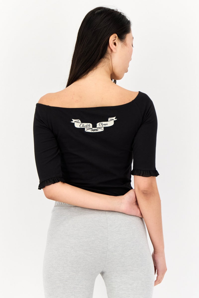 PUMA Puma x Charlotte Olympia Women Sportswear Fit Elbow Sleeves Outdoor Bodysuit, Black - Image 3