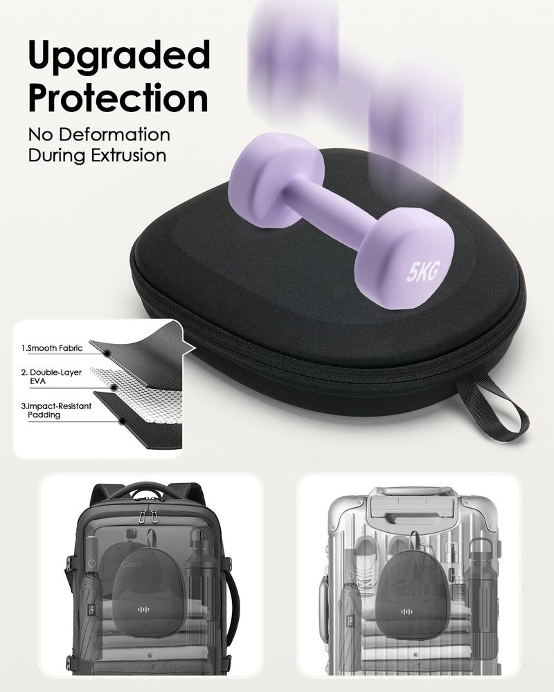 SQERO Headphone Case Hard Shell Super-Slim for Sony/JBL/Bose/Soundcore Anker/BERIBES KVIDIO TOZO JLab Over-Ear Headphones Universal Portable Travel Organizer Bag (Black) - Image 3