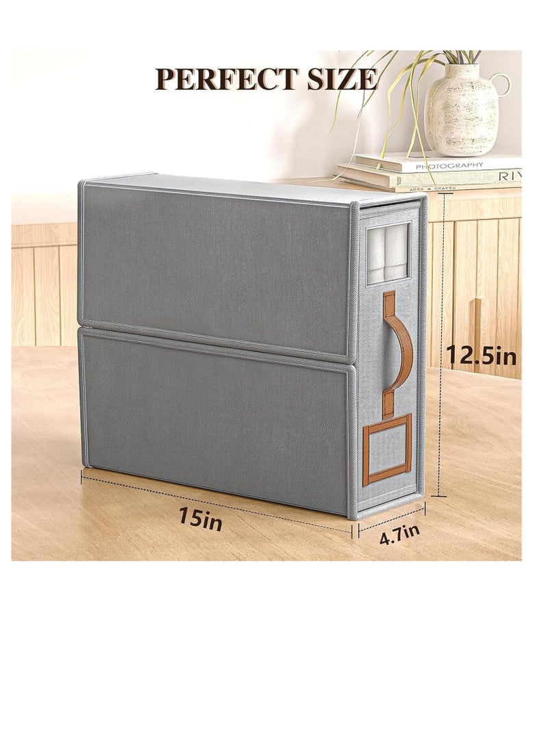 Bed Sheet Organizers and Storage - 4-Pack Foldable Linen Closet Organizer with Clear Window, Sheets Set Folder Keeper, Bedding Storage Box for Bed Sheets and Pillows, Cube Organizer. (GREY) - pzsku/Z72F54DA86DAC6AA110B2Z/45/_/1736772994/90e1b507-3a76-4a3f-8b60-138314deddc2