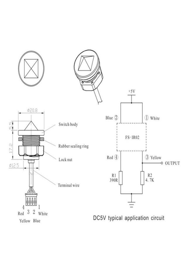 Taidacent FS IR02 FS-IR02 Optical Infrared Water Liquid Level Sensor Stainless Steel Tank Wired Water Leak Detector - Image 4