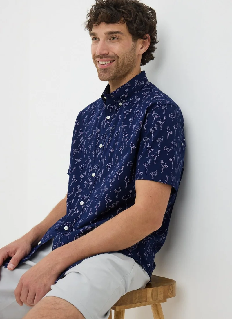 Matalan Navy Flamingo Short Sleeve Shirt