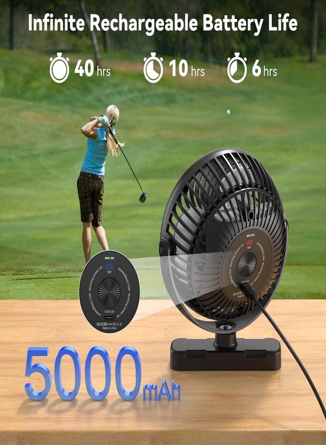 AMACOOL مروحة جولف كارت مغناطيسية من AMACOOL متوافقة مع EZGO و Club Car و Yamaha، مروحة محمولة قابلة لإعادة الشحن بسعة 5000 مللي أمبير مع 3 سرعات هواء قوية، تعمل لمدة 40 ساعة، ملحقات أساسية لجولف كارت - Image 4
