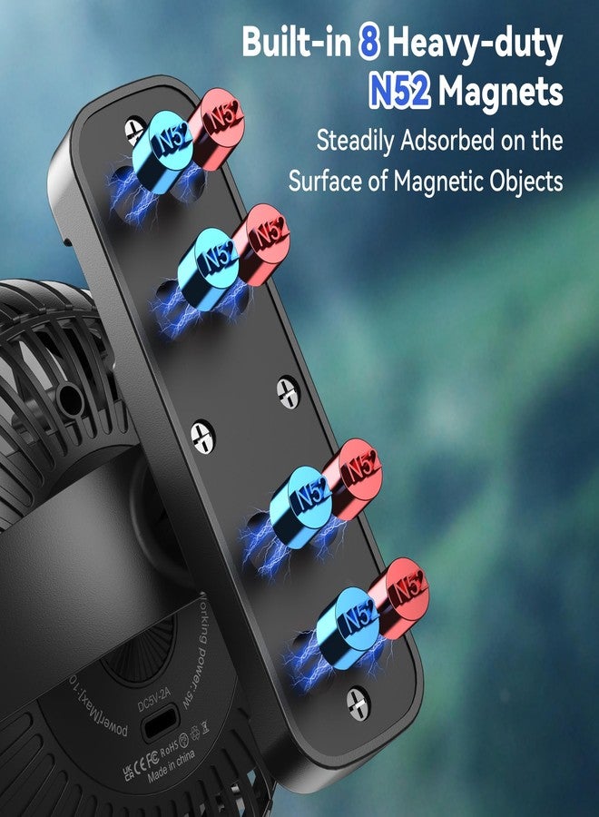 AMACOOL مروحة جولف كارت مغناطيسية من AMACOOL متوافقة مع EZGO و Club Car و Yamaha، مروحة محمولة قابلة لإعادة الشحن بسعة 5000 مللي أمبير مع 3 سرعات هواء قوية، تعمل لمدة 40 ساعة، ملحقات أساسية لجولف كارت - Image 3