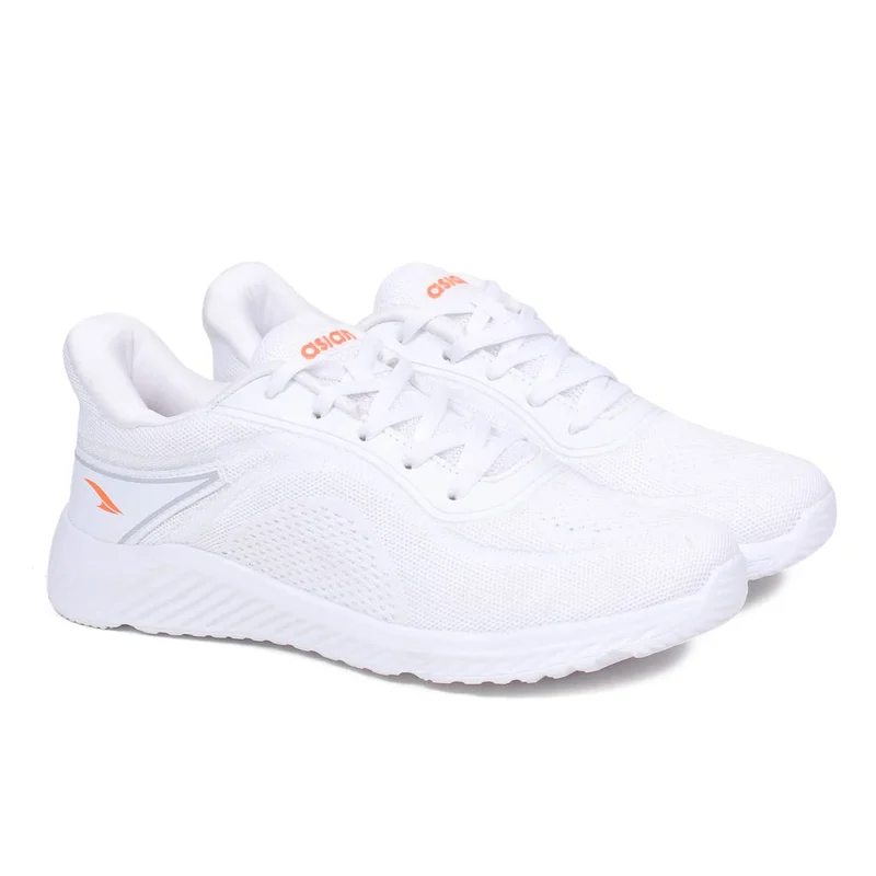 أسيان White Lightweight Sneakers for Men