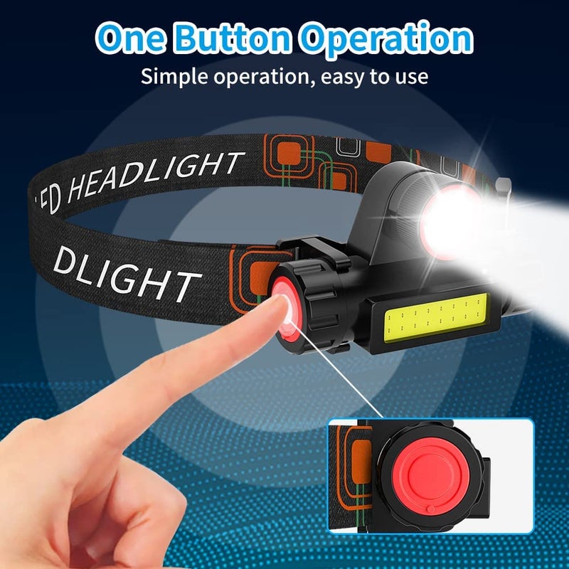 Eis Metal Headlamp USB Rechargeable, Waterproof Headlight Flashlight with Zoomable Wide Beam | Led Head Lamp for Outdoor | Induction Adjustable Work Head Lamp for Camping, Fishing, Running - Image 4